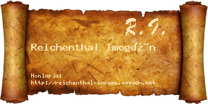 Reichenthal Imogén névjegykártya